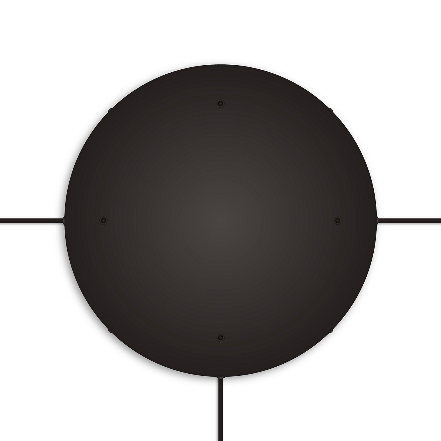 Rosone rotondo in alluminio Ø 50 cm con staffa e cavo di messa a terra, con 4 fori frontali - Nero 3