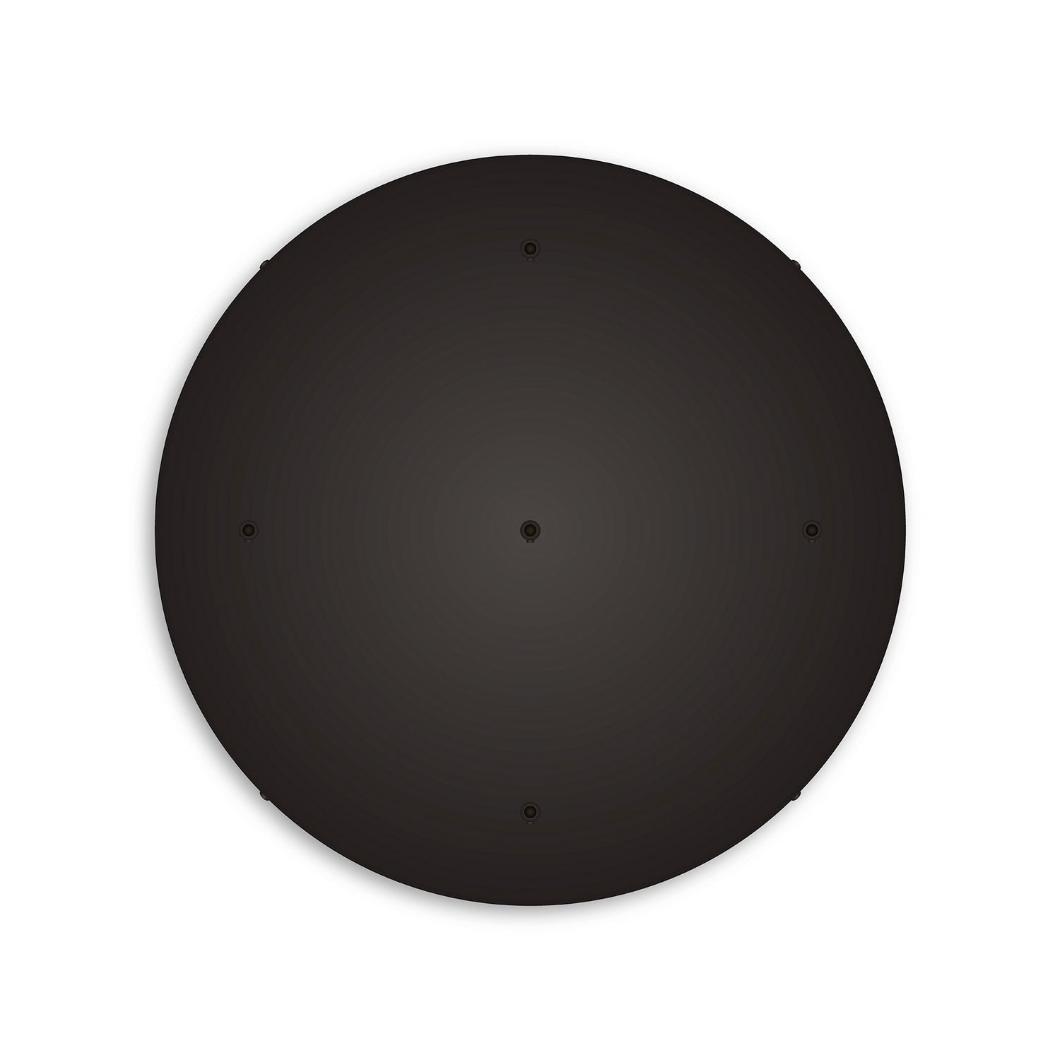 Rosone rotondo in alluminio Ø 50 cm con staffa e cavo di messa a terra, con 5 fori frontali - Nero 0