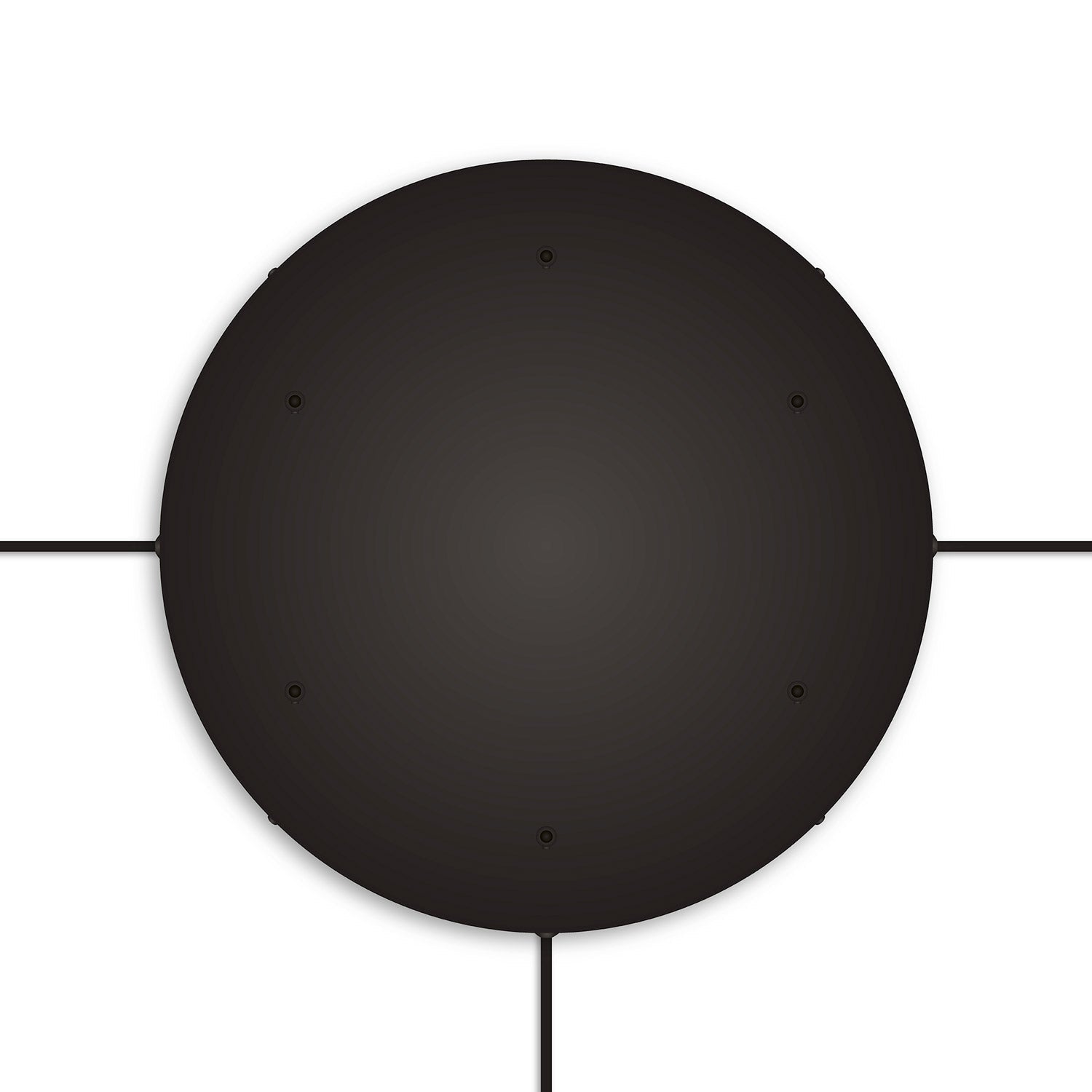 Rosone rotondo in alluminio Ø 50 cm con staffa e cavo di messa a terra, con 6 fori frontali - Nero 3