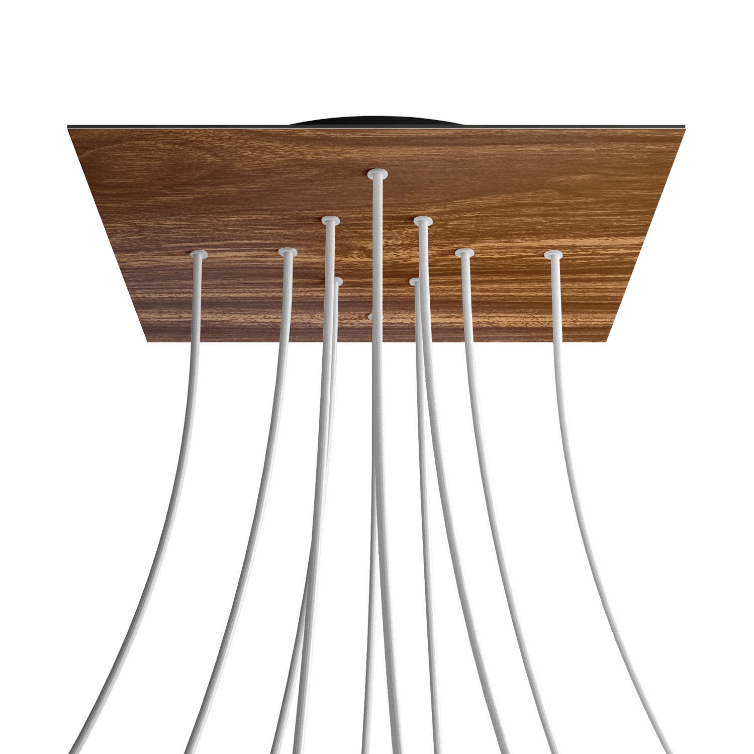 Rosone XXL Rose-One quadrato, 400 mm con 10 fori e 4 fori laterali - Legno Nero