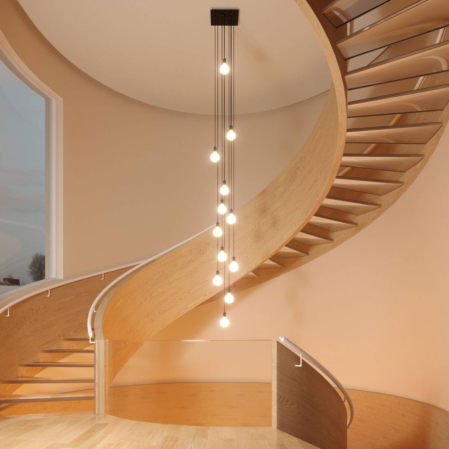 Rosone XXL Rose-One quadrato, 400 mm con 12 fori e 4 fori laterali - Marmo Carrara Bianco