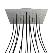 Rosone XXL Rose-One quadrato, 400 mm con 14 fori e 4 fori laterali - Cemento Bianco