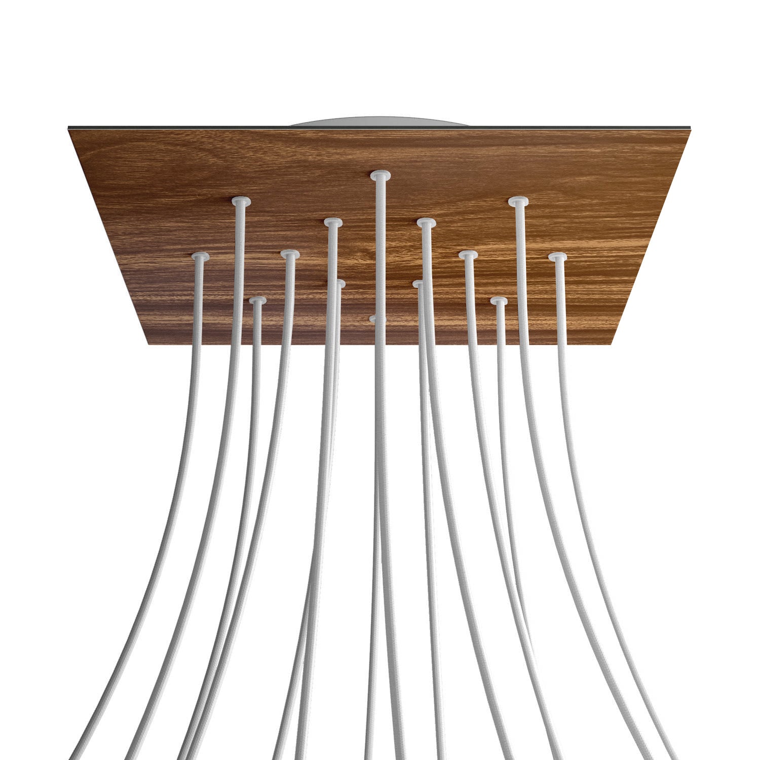 Rosone XXL Rose - One quadrato, 400 mm con 14 fori e 4 fori laterali - Legno - Creative Cables