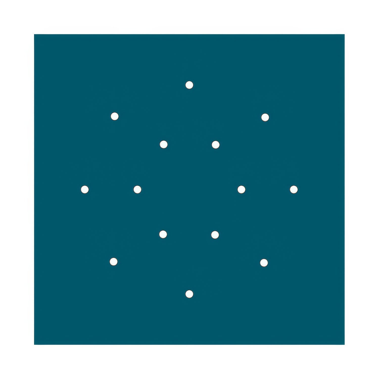 Rosone XXL Rose-One quadrato, 400 mm con 14 fori e 4 fori laterali - Petrolio Bianco