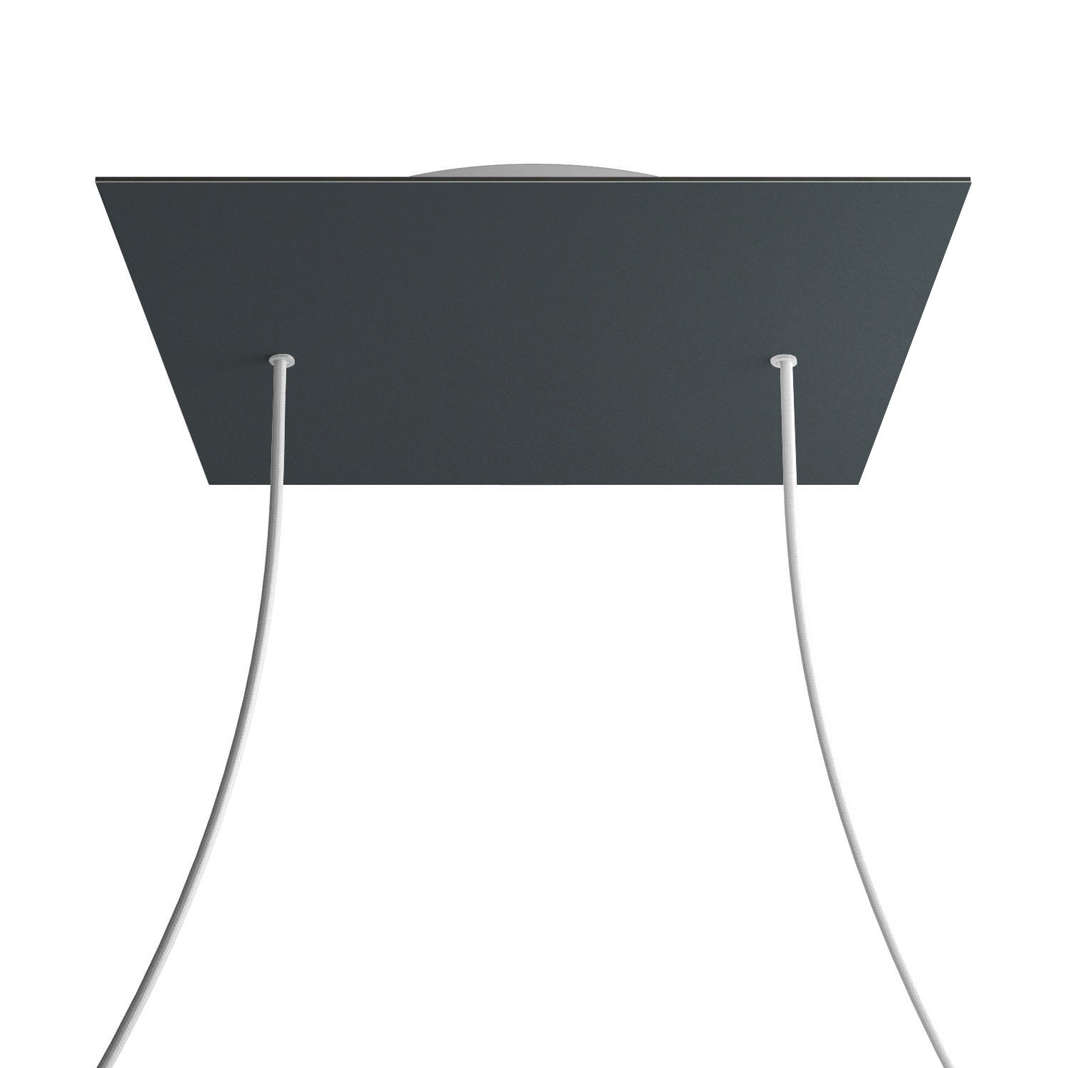 Rosone XXL Rose-One quadrato, 400 mm con 2 fori e 4 fori laterali - Antracite Bianco