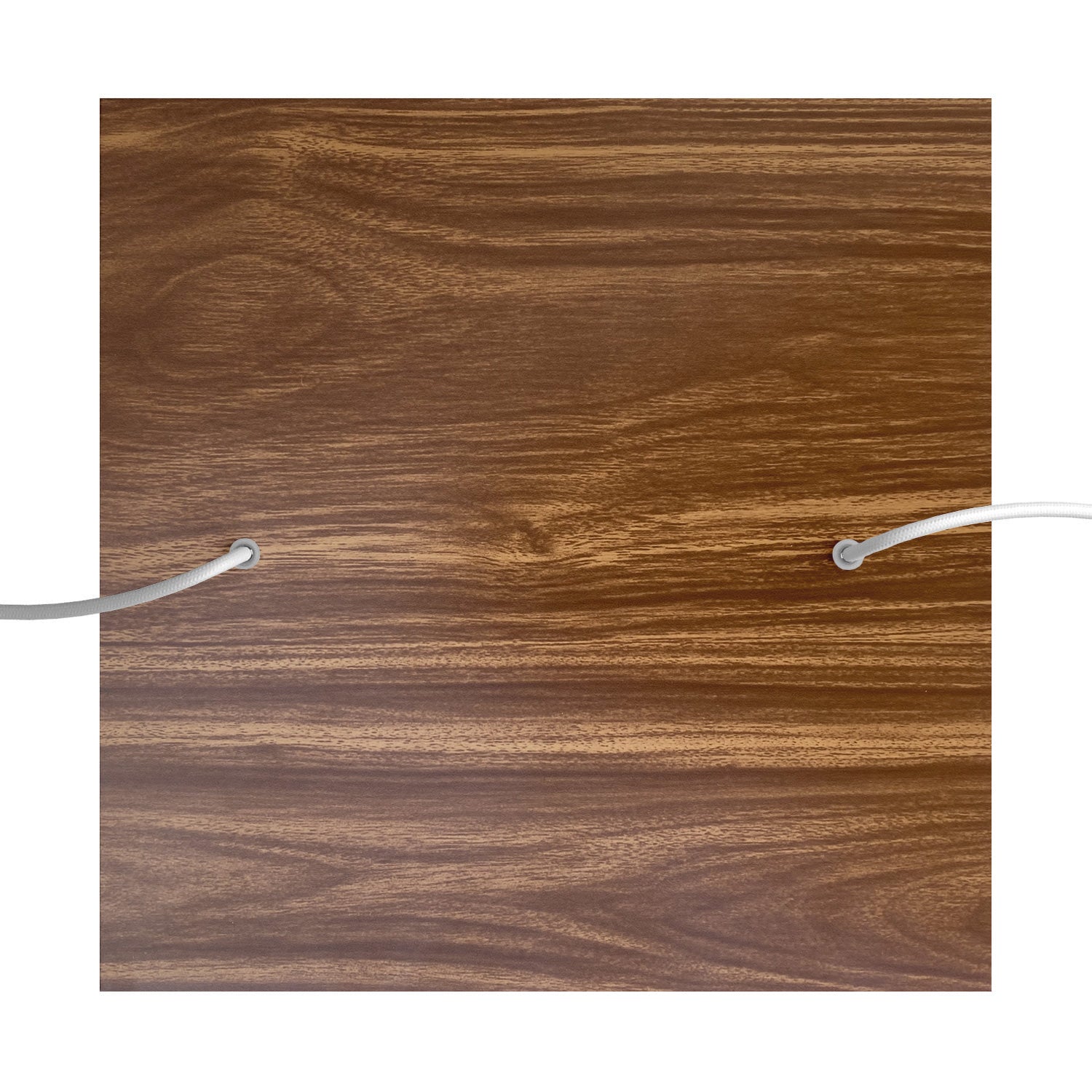 Rosone XXL Rose - One quadrato, 400 mm con 2 fori e 4 fori laterali - Legno - Creative Cables