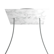 Rosone XXL Rose-One quadrato, 400 mm con 2 fori e 4 fori laterali - Marmo Carrara Bianco