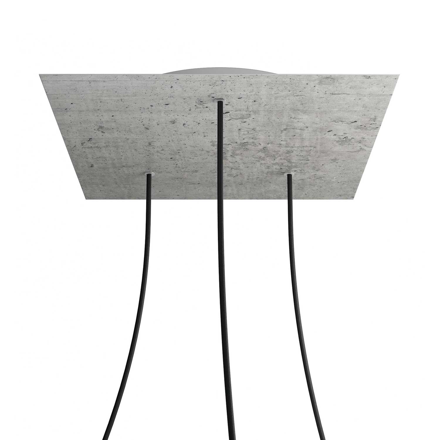 Rosone XXL Rose-One quadrato, 400 mm con 3 fori e 4 fori laterali - Cemento Bianco