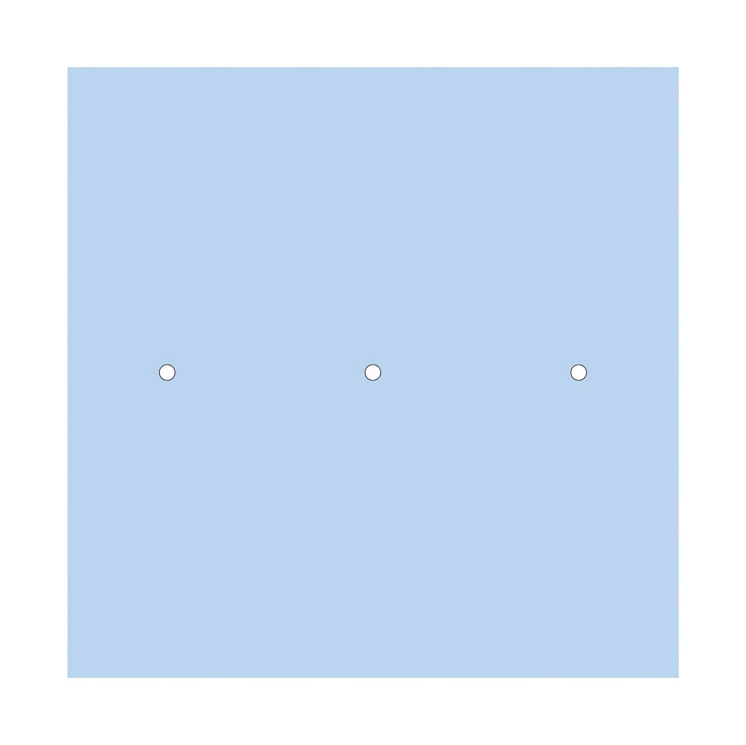 Rosone XXL Rose-One quadrato, 400 mm con 3 fori in linea e 4 fori laterali - Blu carta da zucchero Bianco