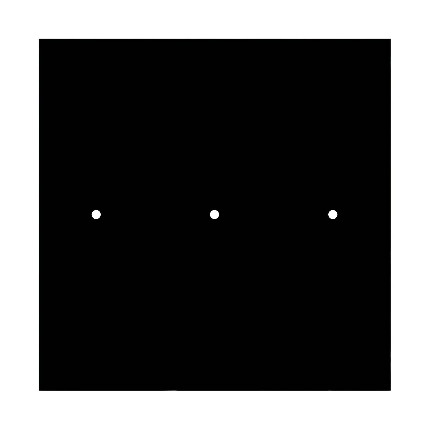 Rosone XXL Rose-One quadrato, 400 mm con 3 fori in linea e 4 fori laterali - Nero opaco Bianco