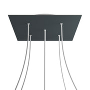 Rosone XXL Rose-One quadrato, 400 mm con 5 fori e 4 fori laterali - Antracite Bianco