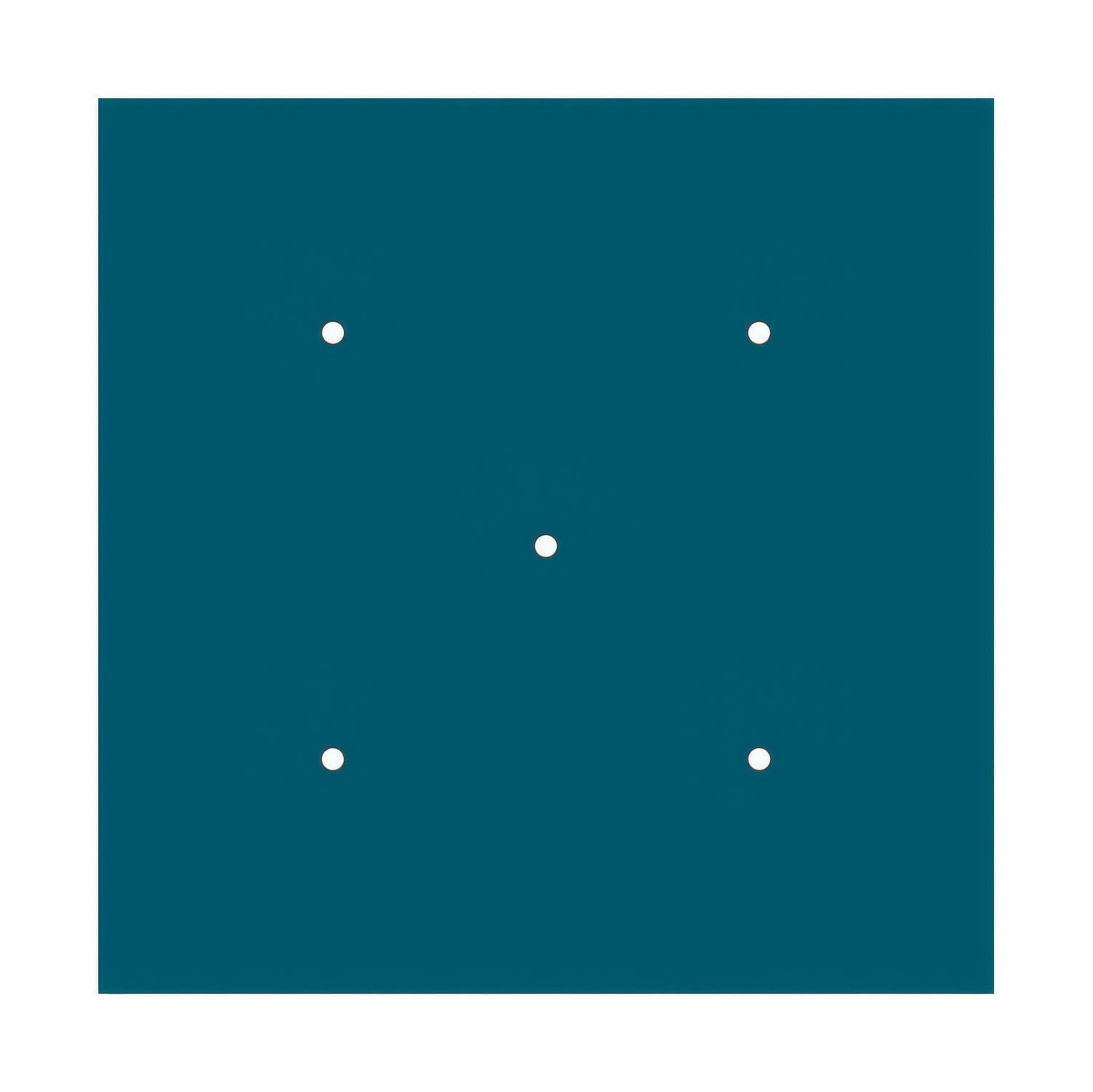 Rosone XXL Rose-One quadrato, 400 mm con 5 fori e 4 fori laterali - Petrolio Bianco