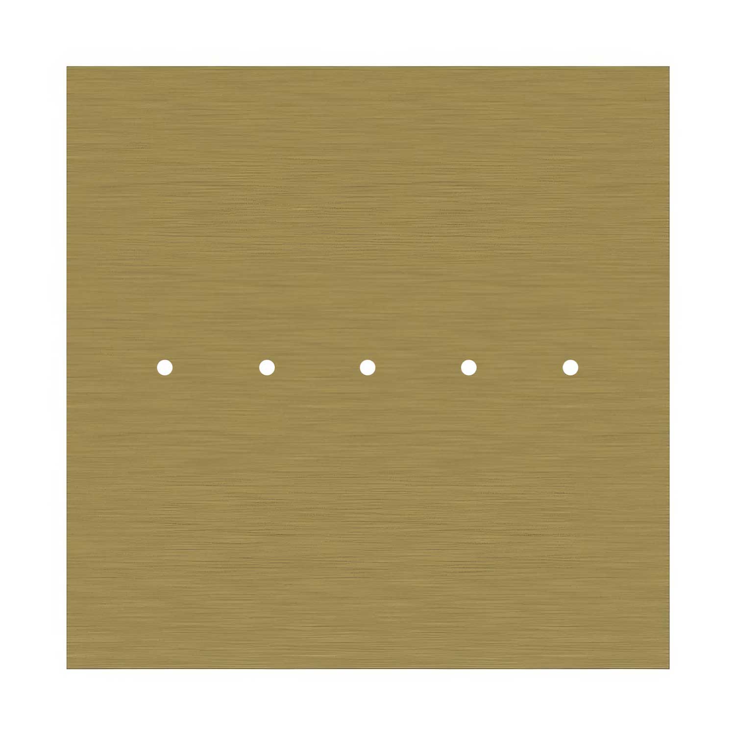 Rosone XXL Rose-One quadrato, 400 mm con 5 fori in linea e 4 fori laterali - Dibond Ottone satinato Bianco