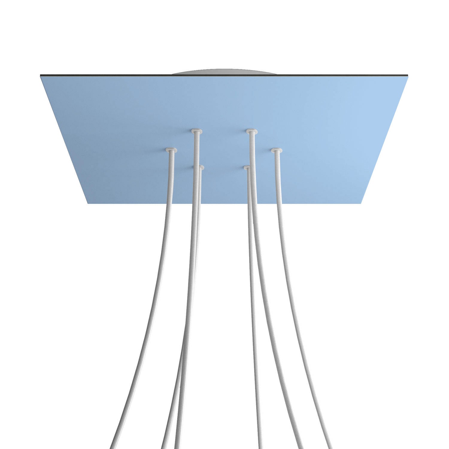Rosone XXL Rose-One quadrato, 400 mm con 6 fori e 4 fori laterali - Blu carta da zucchero Bianco