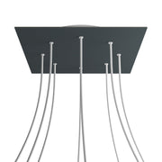 Rosone XXL Rose-One quadrato, 400 mm con 8 fori e 4 fori laterali - Antracite Bianco