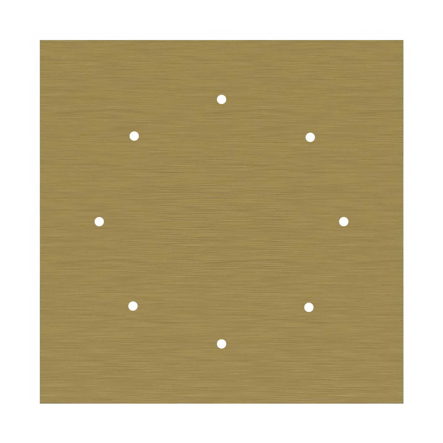 Rosone XXL Rose-One quadrato, 400 mm con 8 fori e 4 fori laterali - Dibond Ottone satinato Bianco