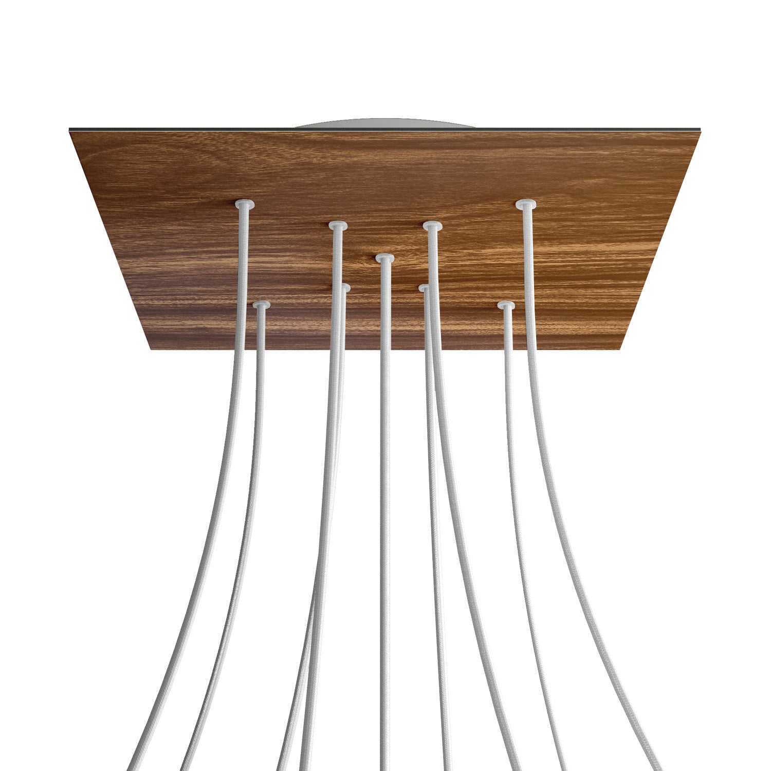 Rosone XXL Rose - One quadrato, 400 mm con 9 fori a X e 4 fori laterali - Legno - Creative Cables