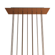 Rosone XXL Rose-One rettangolare a 11 fori e 6 fori laterali, dimensioni 675 x 225 mm - Dibond Rame satinato Bianco