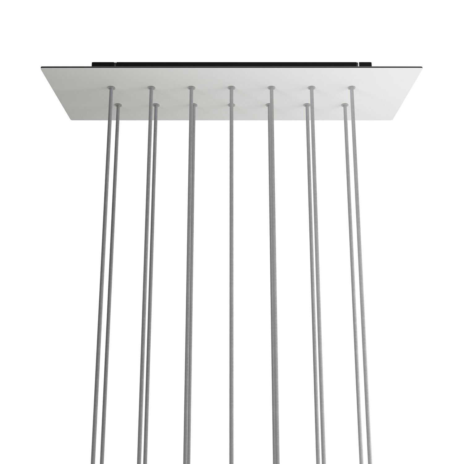 Rosone XXL Rose-One rettangolare a 14 fori e 6 fori laterali, dimensioni 675 x 225 mm - Dibond Bianco opaco Nero