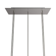 Rosone XXL Rose-One rettangolare a 5 fori e 6 fori laterali, dimensioni 675 x 225 mm - Dibond Acciaio satinato Bianco