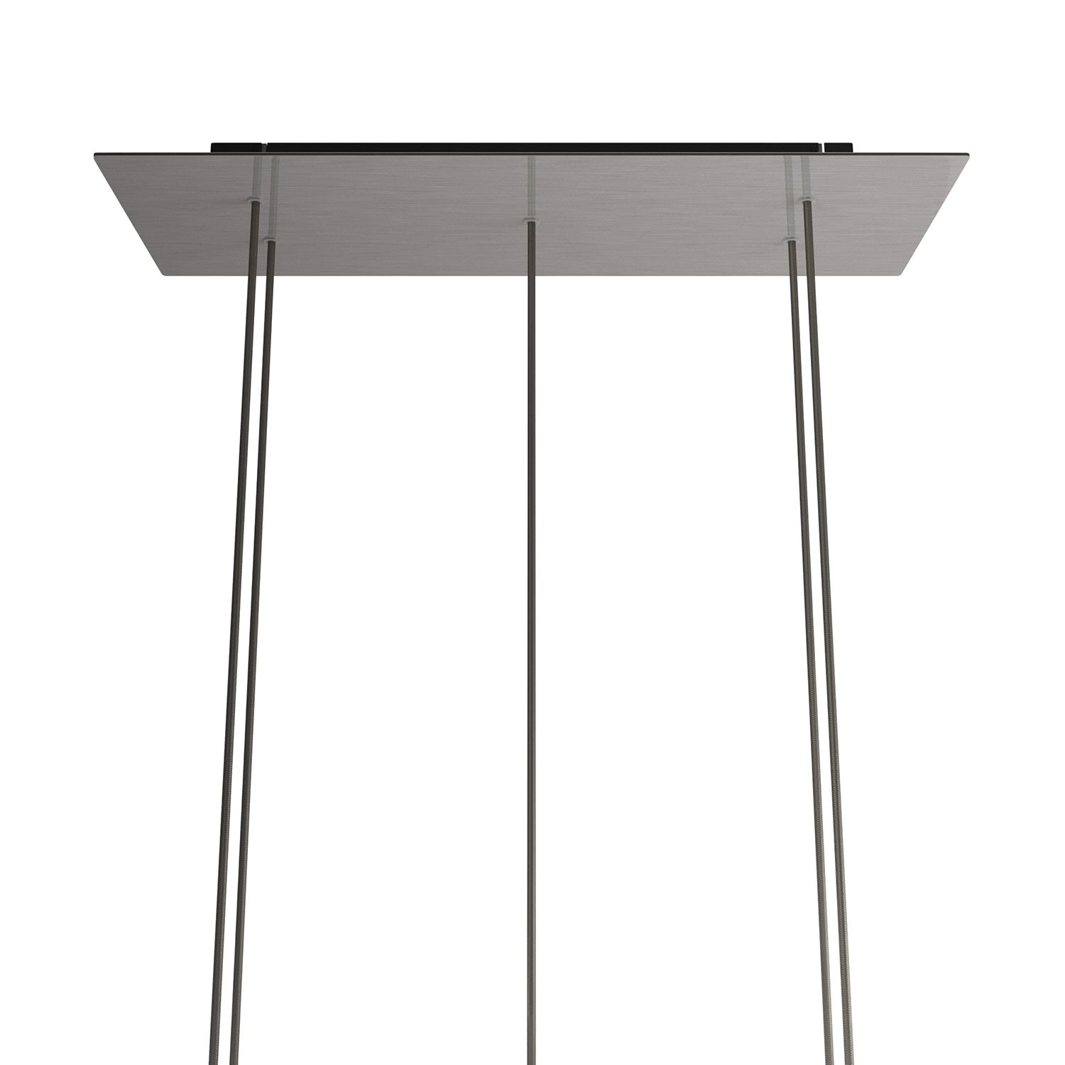 Rosone XXL Rose-One rettangolare a 5 fori e 6 fori laterali, dimensioni 675 x 225 mm - Dibond Acciaio satinato Nero