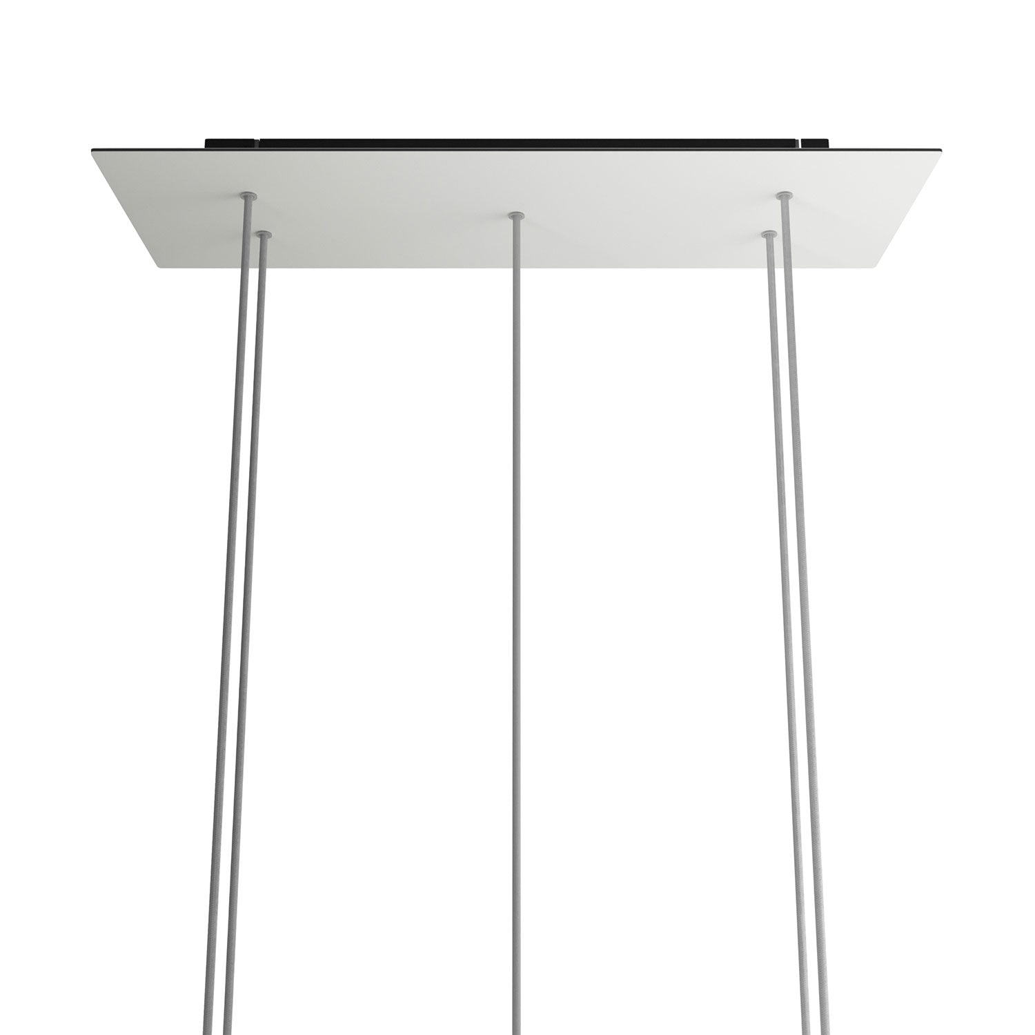 Rosone XXL Rose-One rettangolare a 5 fori e 6 fori laterali, dimensioni 675 x 225 mm - Dibond Bianco opaco Nero