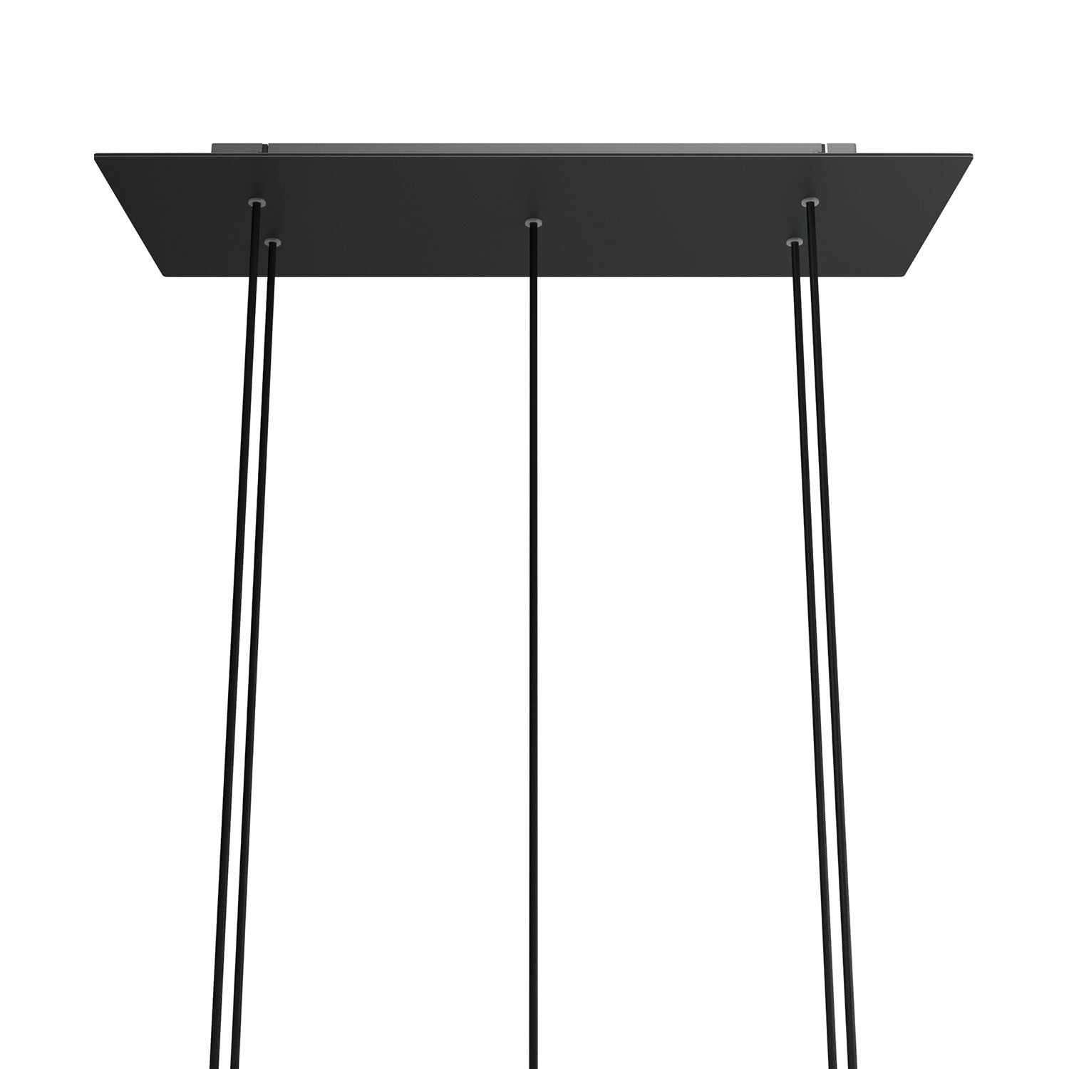 Rosone XXL Rose-One rettangolare a 5 fori e 6 fori laterali, dimensioni 675 x 225 mm - Dibond Nero opaco Bianco