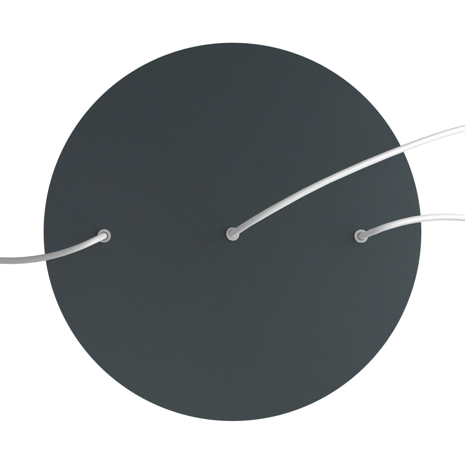 Rosone XXL Rose-One rotondo, diametro 400 mm con 3 fori in linea e 4 fori laterali - Antracite Bianco