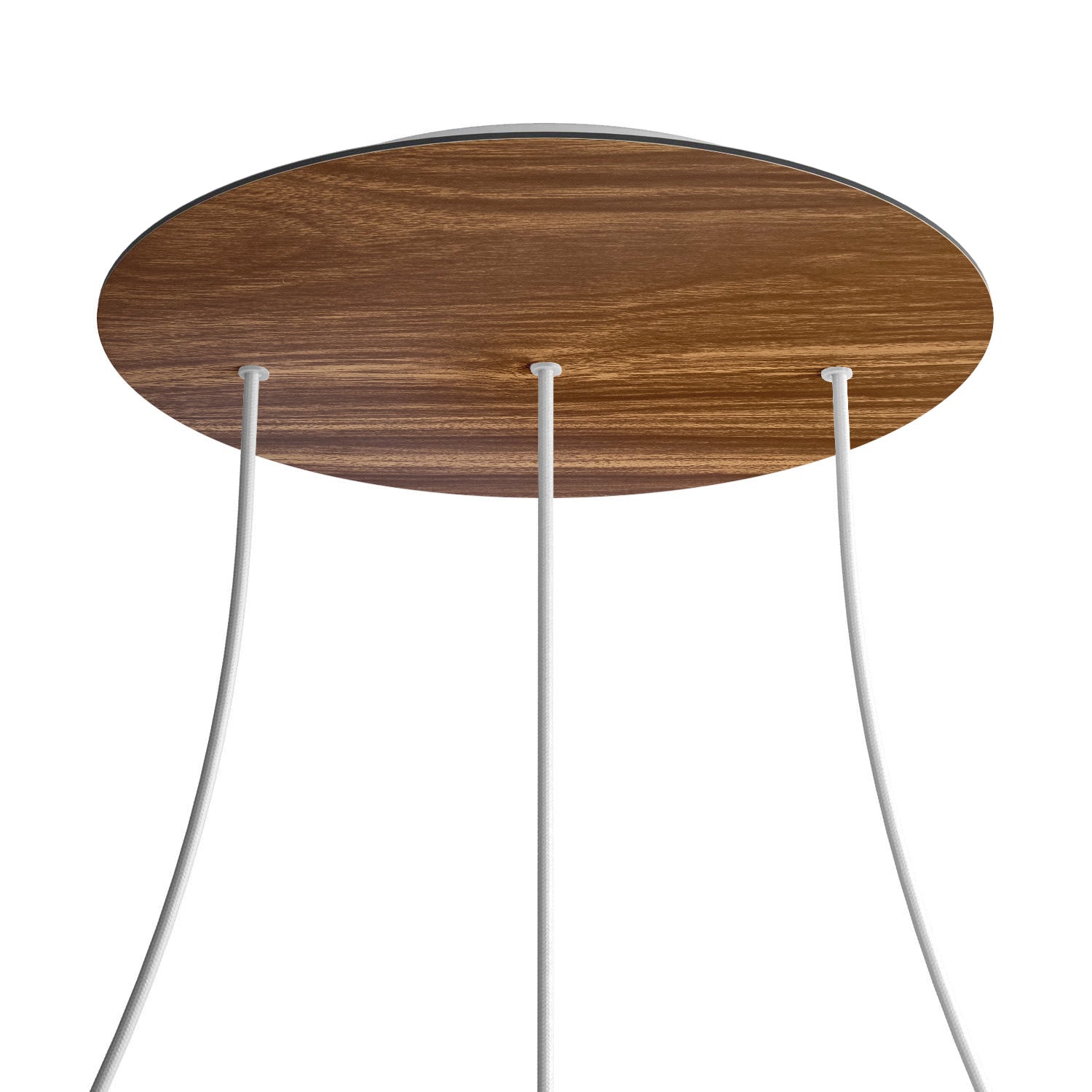 Rosone XXL Rose-One rotondo, diametro 400 mm con 3 fori in linea e 4 fori laterali - Legno Bianco