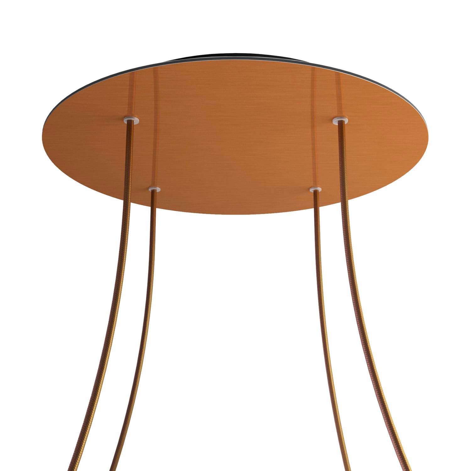 Rosone XXL Rose-One rotondo, diametro 400 mm con 4 fori e 4 fori laterali - Dibond Rame satinato Nero