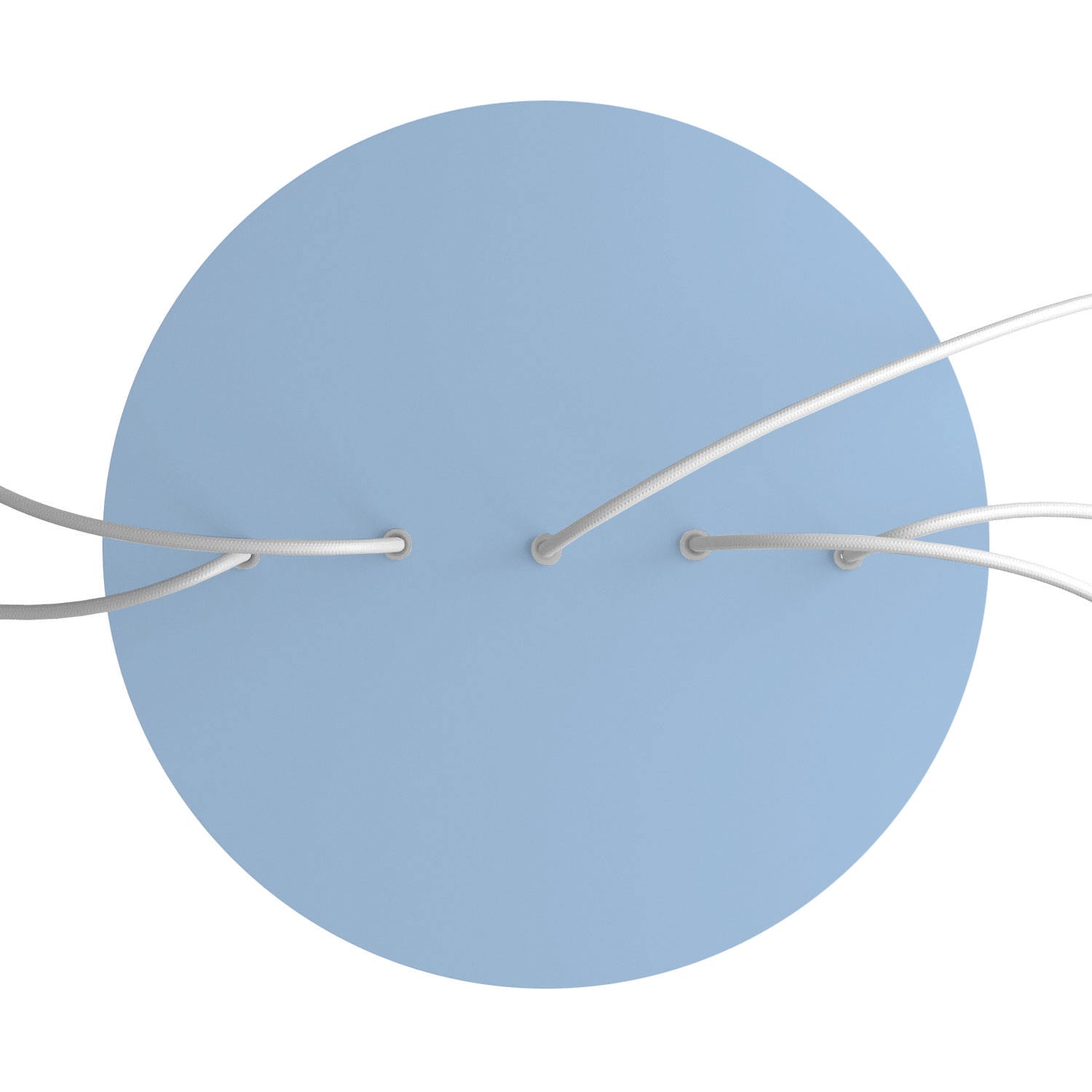 Rosone XXL Rose-One rotondo, diametro 400 mm con 5 fori in linea e 4 fori laterali - Blu carta da zucchero Bianco