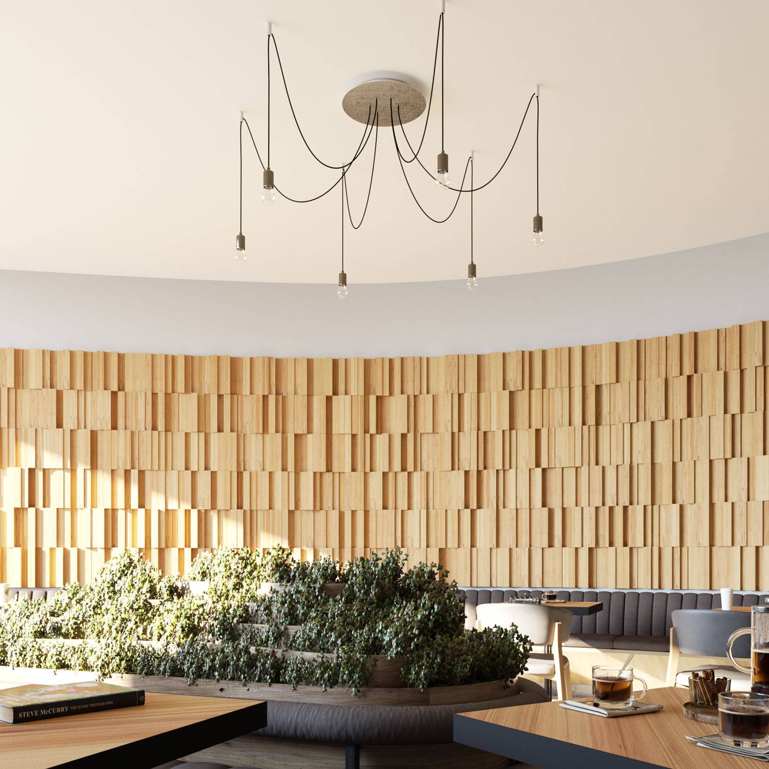 Rosone XXL Rose-One rotondo, diametro 400 mm con 6 fori e 4 fori laterali - Dibond Acciaio satinato Bianco