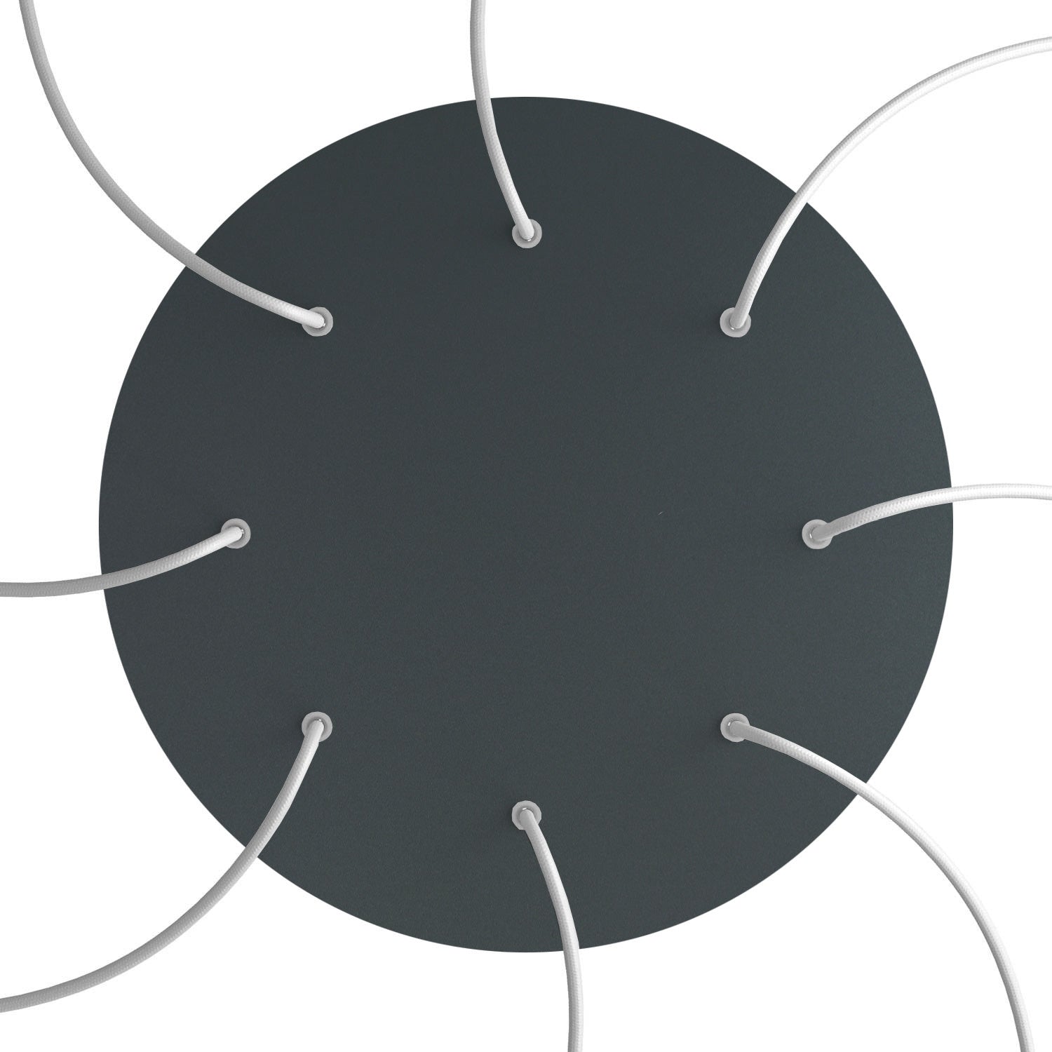 Rosone XXL Rose-One rotondo, diametro 400 mm con 8 fori e 4 fori laterali - Antracite Bianco