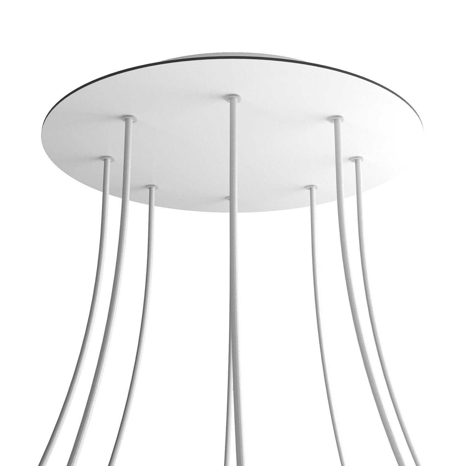 Rosone XXL Rose-One rotondo, diametro 400 mm con 8 fori e 4 fori laterali - Bianco opaco Bianco