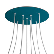 Rosone XXL Rose-One rotondo, diametro 400 mm con 9 fori a X e 4 fori laterali - Petrolio Bianco