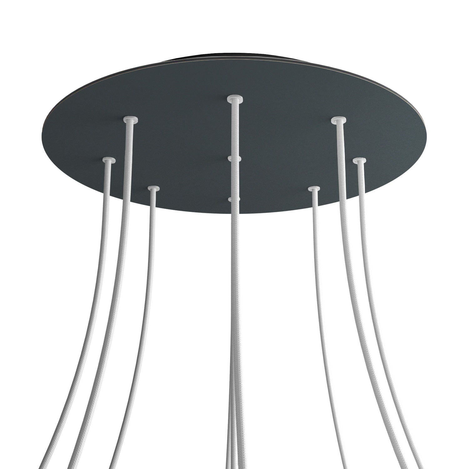 Rosone XXL Rose-One rotondo, diametro 400 mm con 9 fori e 4 fori laterali - Antracite Nero