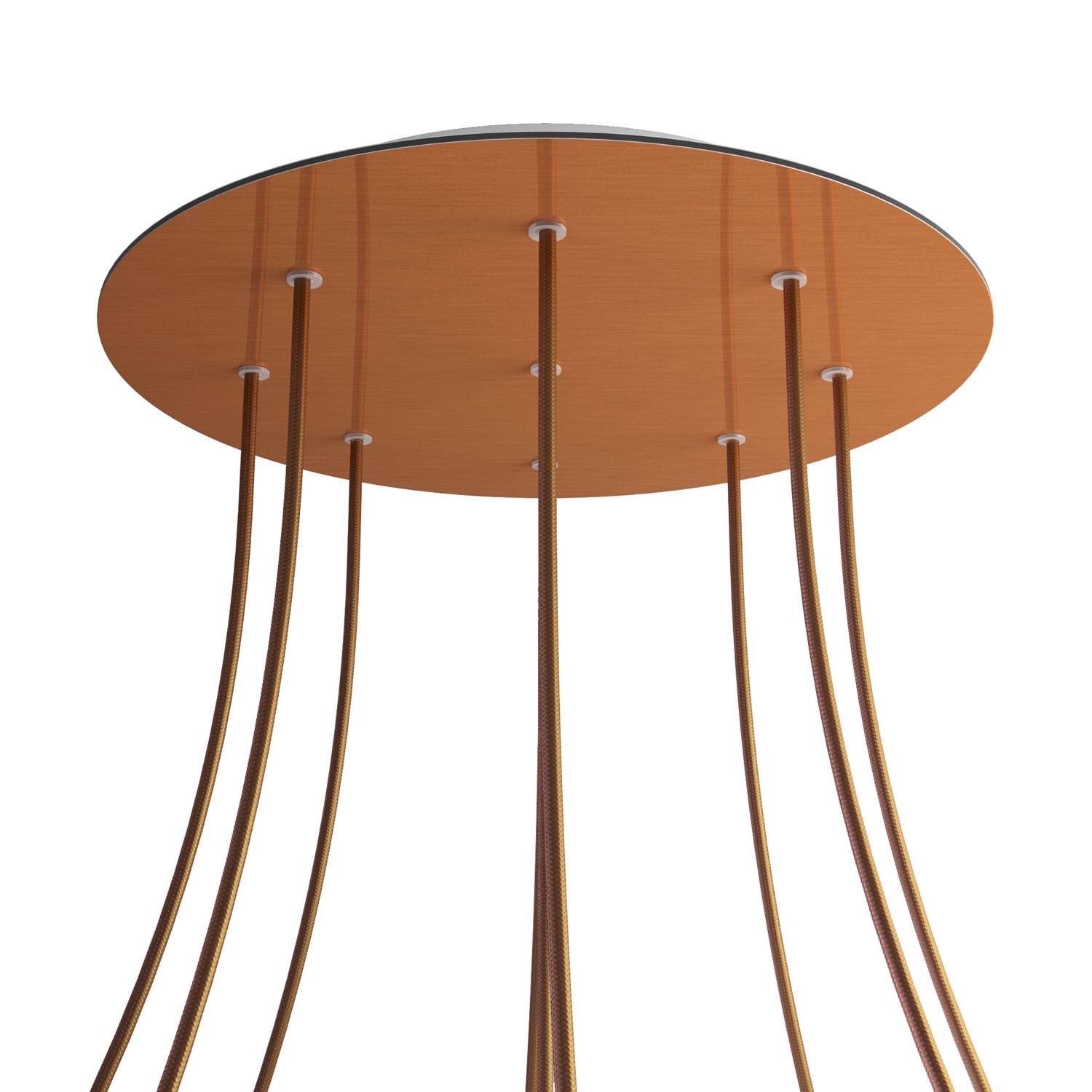 Rosone XXL Rose - One rotondo, diametro 400 mm con 9 fori e 4 fori laterali - Dibond Rame satinato - Creative Cables