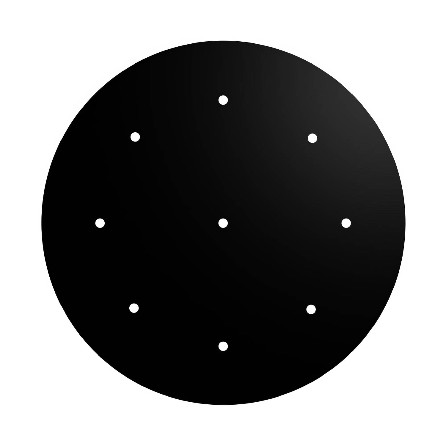 Rosone XXL Rose-One rotondo, diametro 400 mm con 9 fori e 4 fori laterali - Nero opaco Bianco