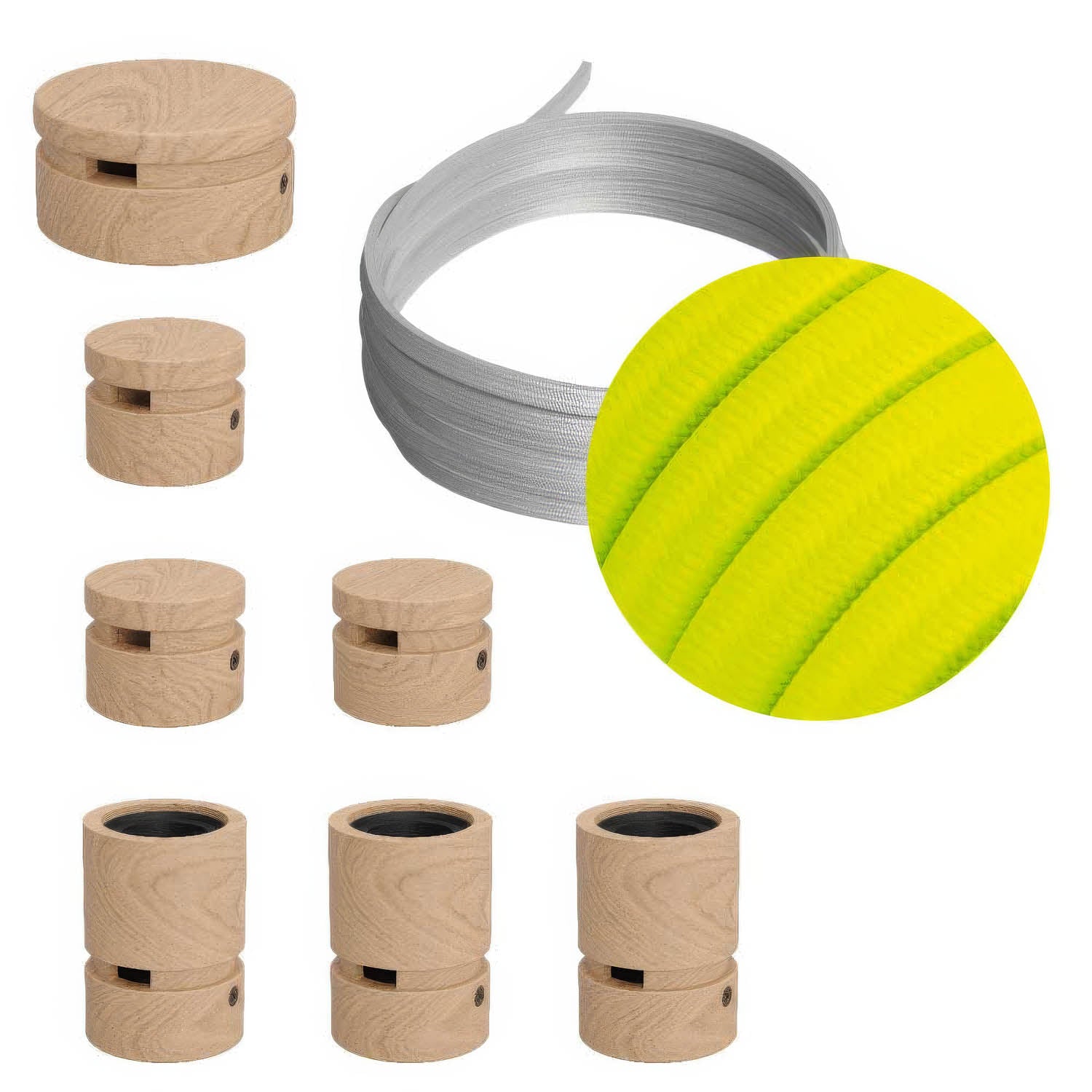 Sistema Filé Linear Kit - con cavo CF10 di 5 m per catenaria e 7 componenti in legno per interni