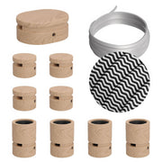 Sistema Filé Symmetric Kit - con cavo CZ04 di 5 m per catenaria e 9 componenti in legno per interni