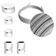 Sistema Filé Wiggle Kit - con cavo CM02 di 3 m per catenaria e 5 componenti in legno verniciato bianco per interni