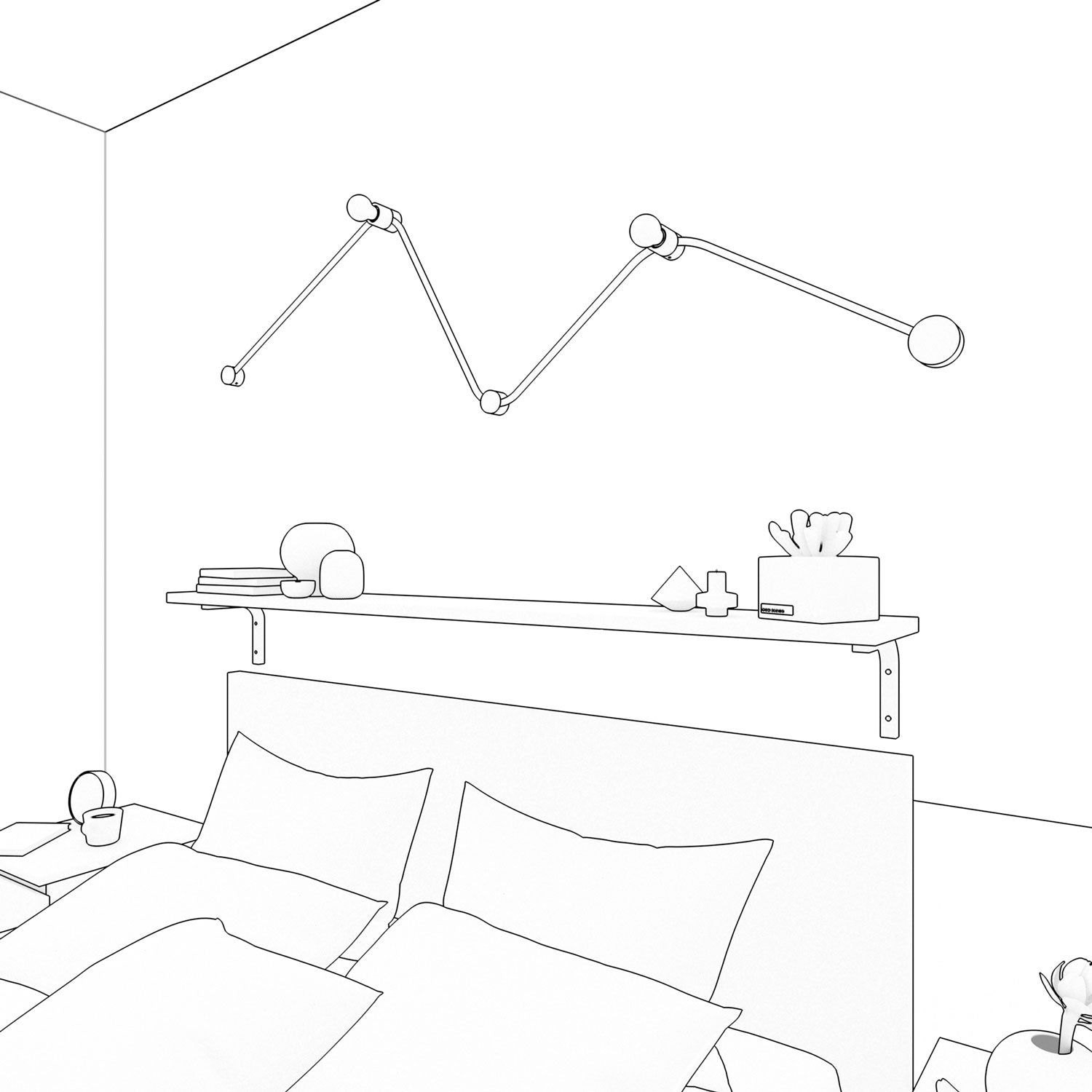 Sistema Filé Wiggle Kit - con cavo CM17 di 3 m per catenaria e 5 componenti in legno per interni