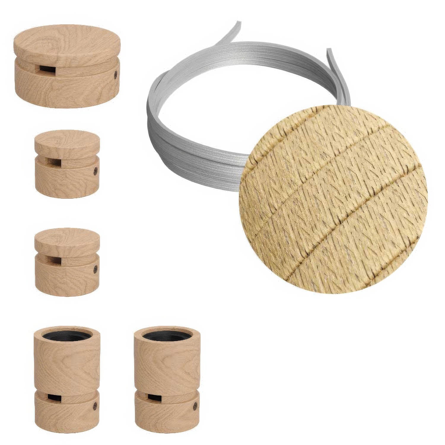 Sistema Filé Wiggle Kit - con cavo CN06 di 3 m per catenaria e 5 componenti in legno per interni